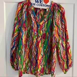 Lilly Pulitzer Women’s Elsa Top Sz XS Dripping in Jewels Print